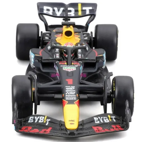 imagen de Bburago: Red Bull RB19 F1 coche de carreras modelo de metal 1/43 (Max Verstappen #1, edición especial Miami GP, con casco) 3