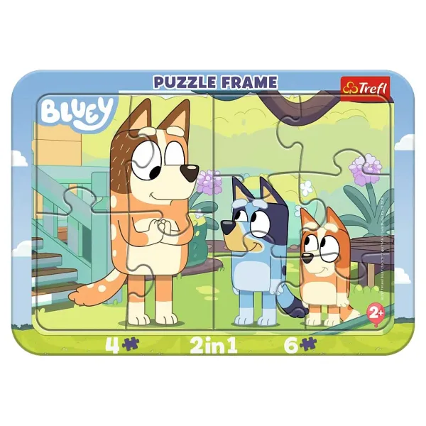 imagen de Bluey 2 en 1 rompecabezas de bebé enmarcado - Trefl 1