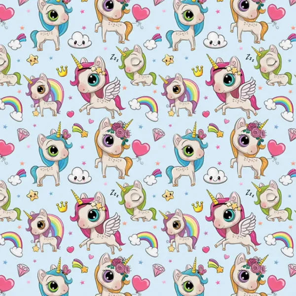 imagen de Bonito papel de regalo con diseño de unicornio 100x70cm 1
