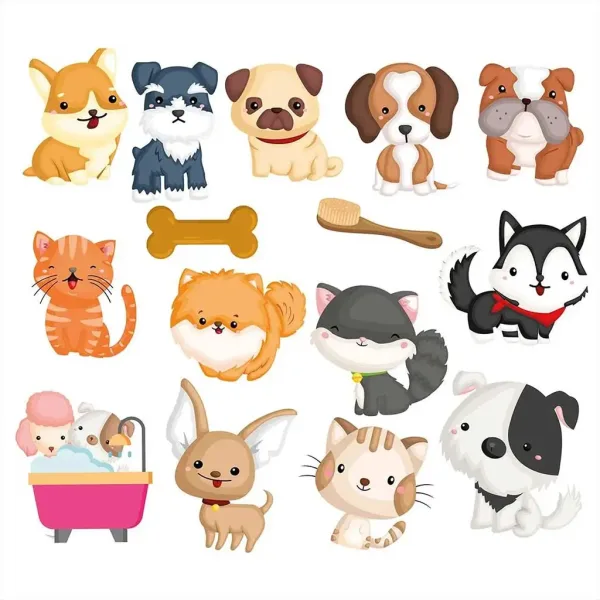 imagen de Buddy&Barney: Set de pegatinas que cambian de color para azulejos - Patitas embarradas 2