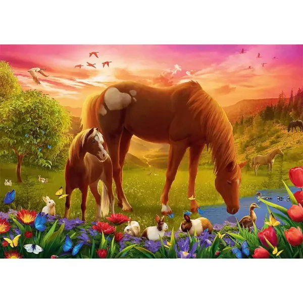 imagen de Caballos en el prado puzzle de 500 piezas - Trefl 2