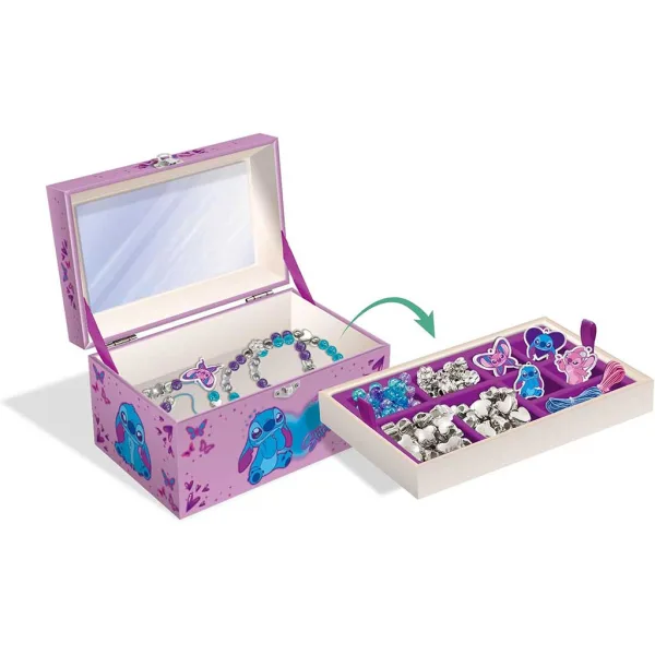 imagen de Caja de joyas de Disney Stitch con cuentas para ensartar - Lisciani 3