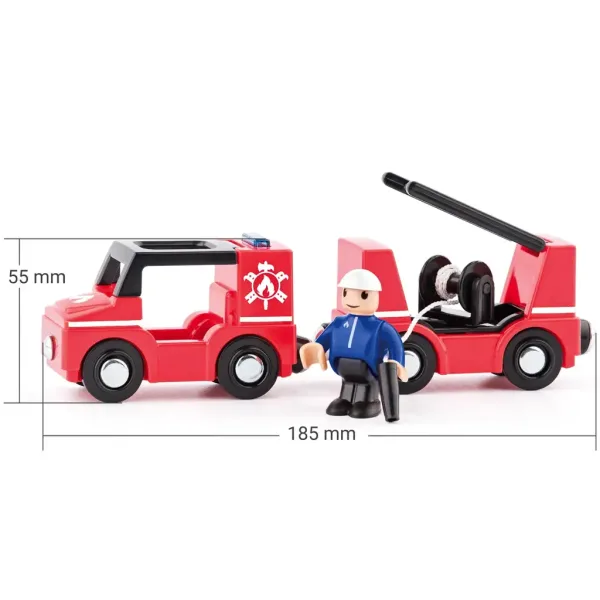 imagen de Camión de bomberos magnético con remolque - Woodyland 2