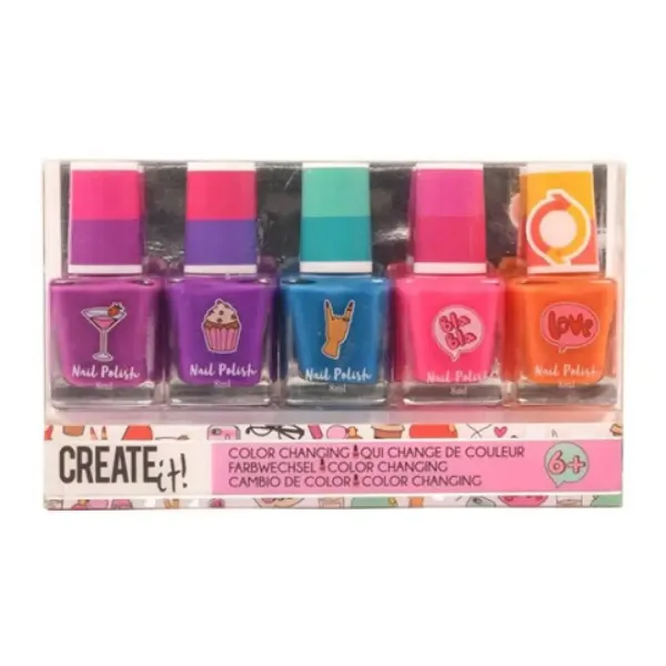 imagen de Canenco: ¡Créalo! Set de 5 esmaltes de uñas con colores que cambian 1