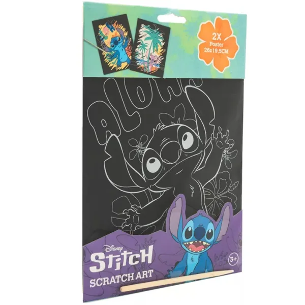 imagen de Canenco: Póster de rascar de Stitch, 29x15 cm, 2 unidades 2