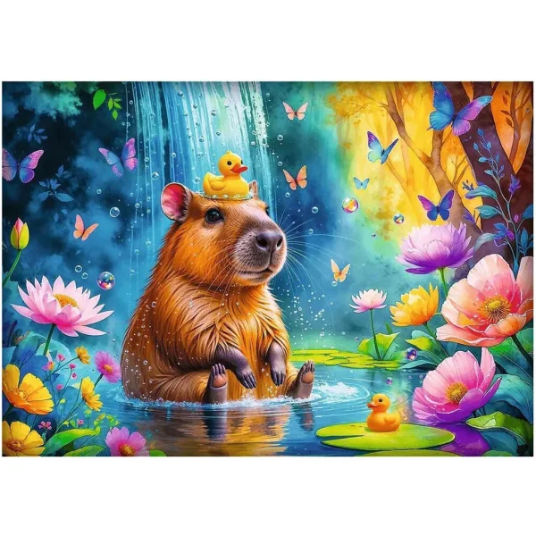 imagen de Capibara en el agua puzzle de 1000 piezas - Trefl 2