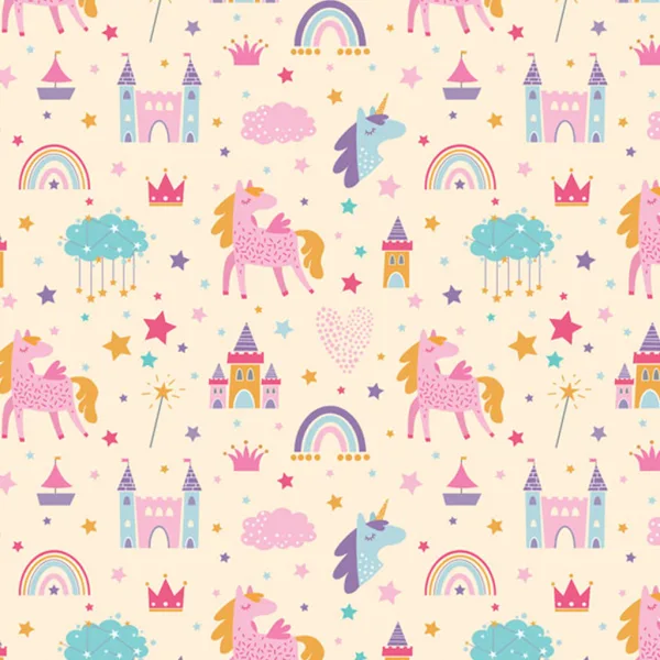 imagen de Cardex: Papel de regalo con diseño de unicornios y reino de cuentos 100x70cm 1