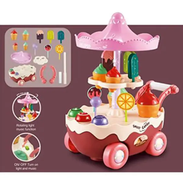 imagen de Carrito de helados rodante con luz y sonido 2