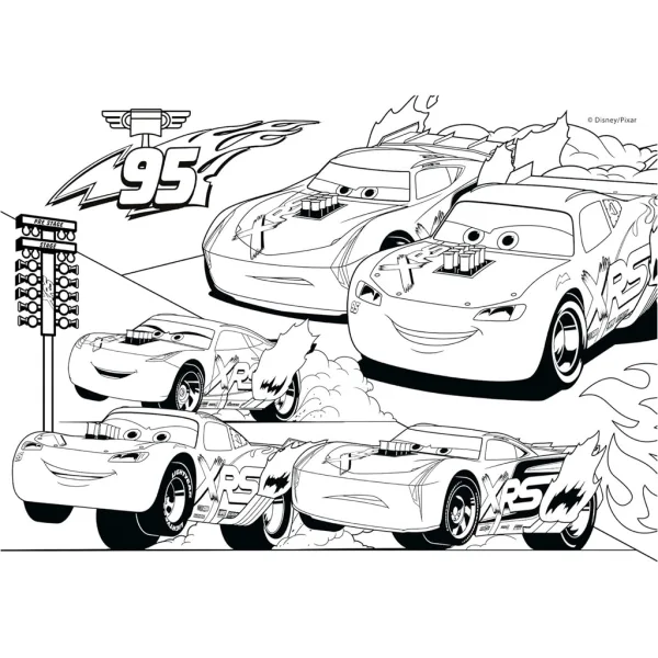 imagen de Cars 2 en 1 2x24 piezas maxi puzzle y colorear - Lisciani 4