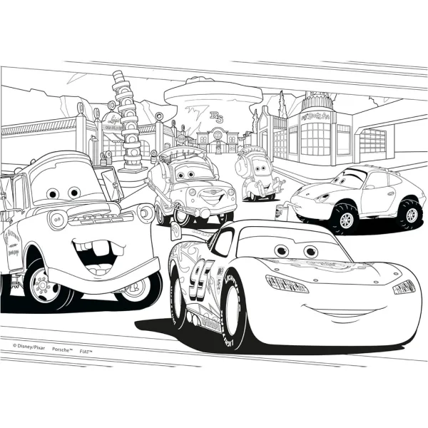 imagen de Cars 2 en 1 2x24 piezas maxi puzzle y colorear - Lisciani 5