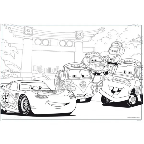 imagen de Cars 2 en 1 rompecabezas y libro para colorear de 108 piezas 50x35cm - Lisciani 3