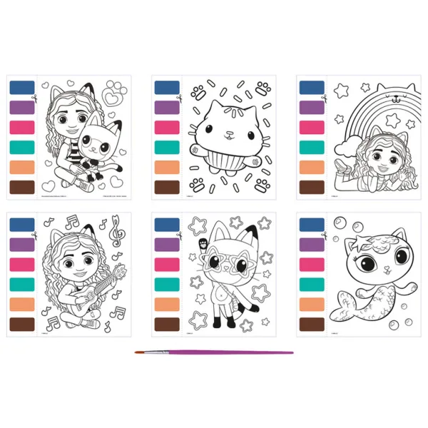 imagen de Casa de muñecas Gabi – ¡Pinta con agua! Set de pintura creativa de 6 páginas con pincel 2