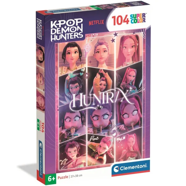 imagen de Cazadores de demonios K-Pop rompecabezas Huntrix SuperColor 104 piezas – Clementoni 1