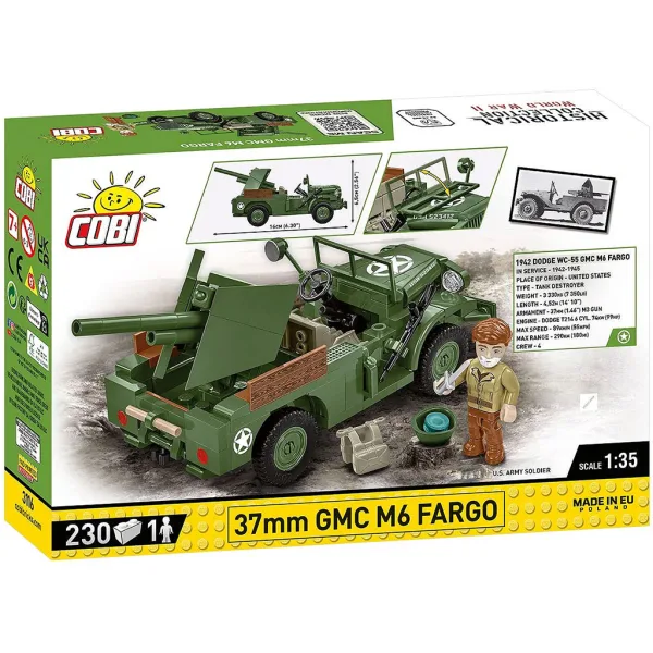 imagen de COBI: II Guerra Mundial 37mm GMC M6 Fargo juego de construcción (3116) 6