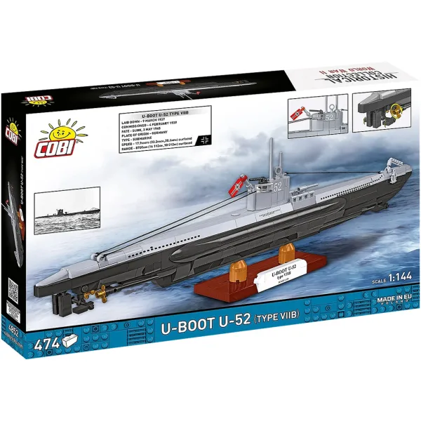 imagen de COBI: WW II Submarino U-52 (Tipo VIIB) juego de construcción (4852) 7