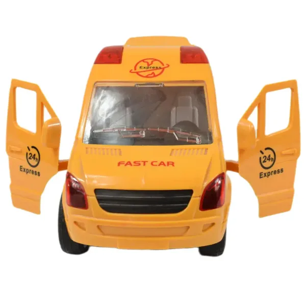 imagen de Coche especial: Camión de mensajería amarillo con luz y sonido, función de fricción 24cm 7