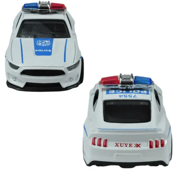 imagen de Coches de Policía: Coche de policía de metal con ruedas de fricción en varias versiones 11cm 1ud 3