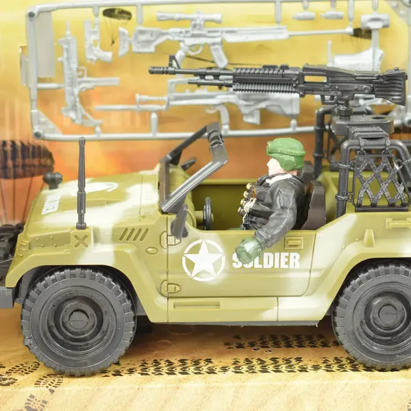 imagen de Combat Force 9: Vehículo militar todoterreno con soldado y armas 22cm 3