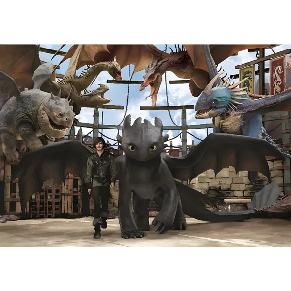 imagen de Cómo entrenar a tu dragón 104 piezas Super Color Puzzle - Clementoni 2
