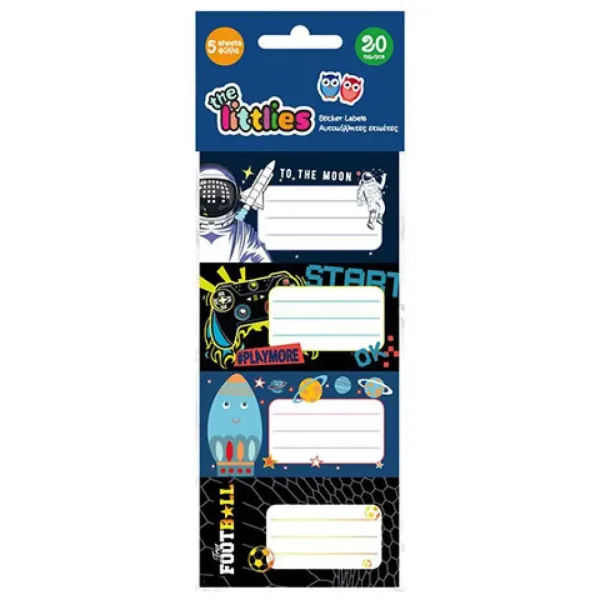 imagen de Conjunto de 20 etiquetas para cuadernos Luna niño 1