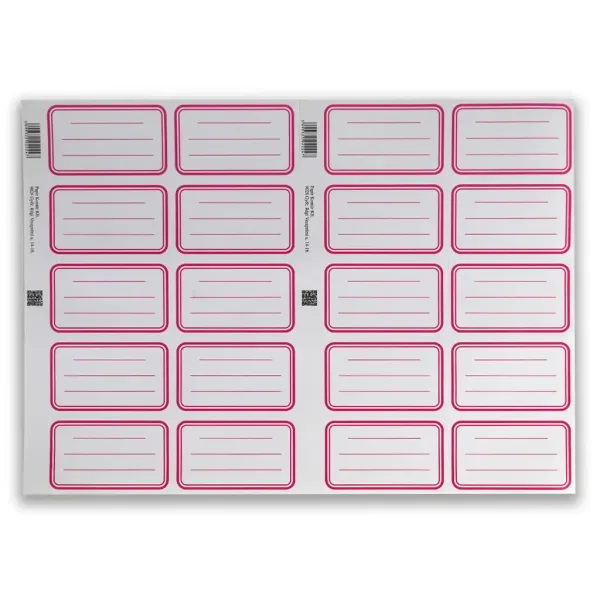 imagen de Conjunto de etiquetas para cuadernos con marco rojo de 20 unidades 1
