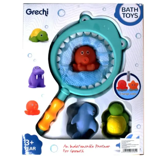 imagen de Conjunto de juego de baño con red de pesca y animales que salpican 2
