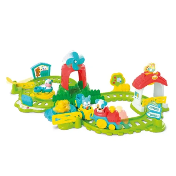 imagen de Conjunto de pequeño tren interactivo colorido con accesorios de granja 2