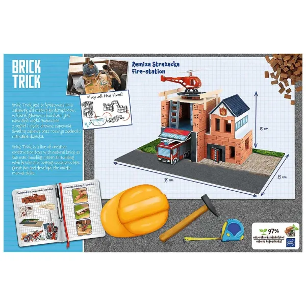 imagen de Construimos con ladrillos Brick Trick: Juego de construcción de bomberos de 190 piezas - Trefl 2