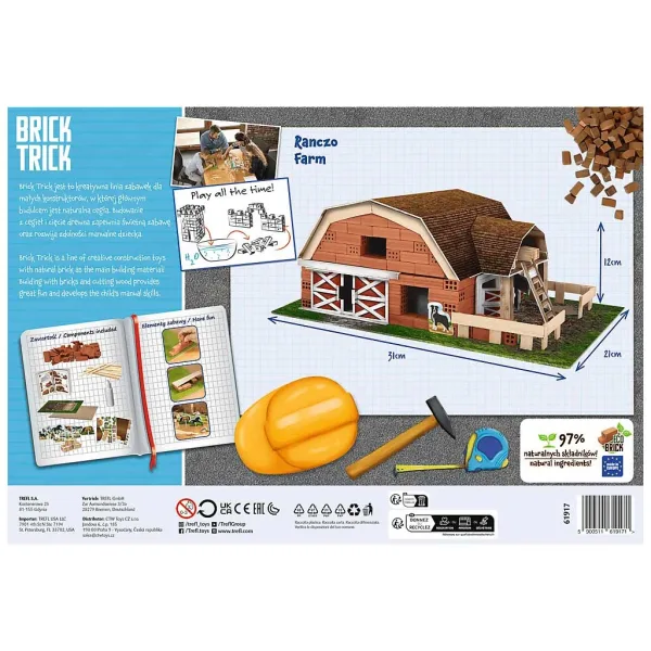 imagen de Construimos con ladrillos Brick Trick: Juego de construcción de granja de 130 piezas - Trefl 2