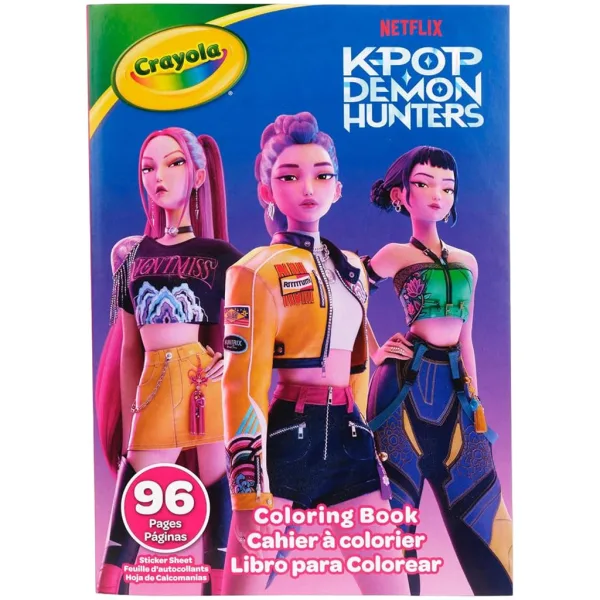 imagen de Crayola: K-Pop Cazadores de Demonios Libro de Colorear de 96 Páginas con Pegatinas 1