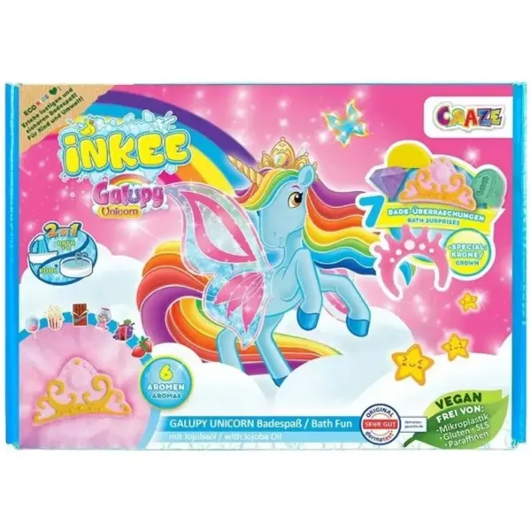 imagen de Craze: Inkee Galupy unicornio gran set de baño vegano 1