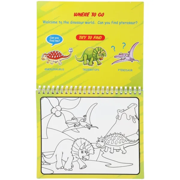 imagen de Cuaderno de actividades para colorear con agua - Dinosaurios 2