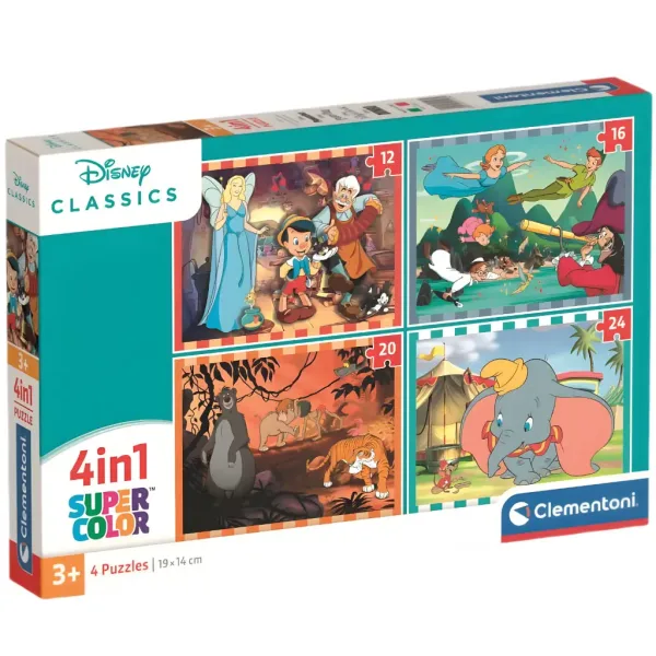 imagen de Disney clásicos 4 en 1 Supercolor puzzle - Clementoni 1
