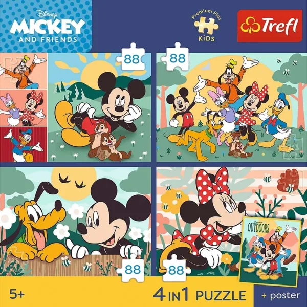 imagen de Disney Mickey Mouse y sus amigos – 4 x 88 piezas Premium Plus Kids puzzle – Trefl 2