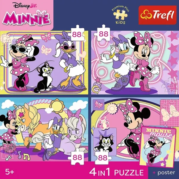 imagen de Disney Minnie Mouse - 4 x 88 piezas Premium Plus Kids puzzle - Trefl 2