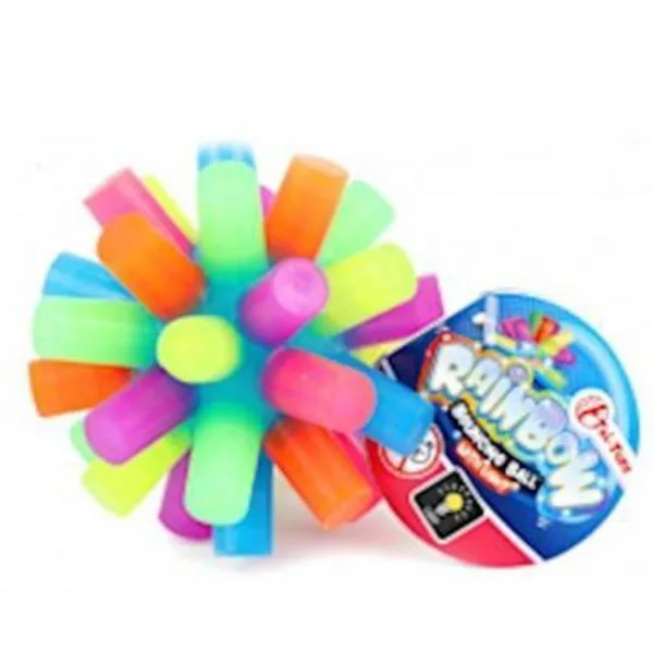 imagen de Fun pelota rebotadora luminosa de colores arcoíris 1ud 2