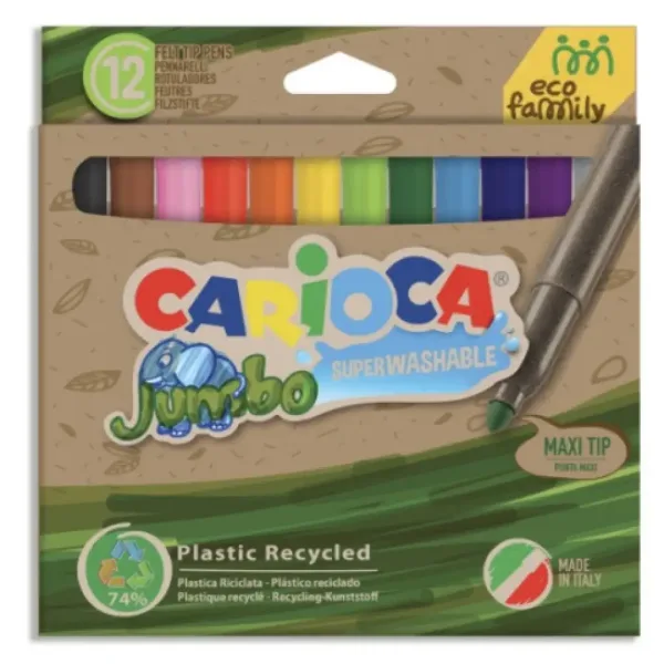 imagen de Eco Family Jumbo set de 12 rotuladores de colores - Carioca 1