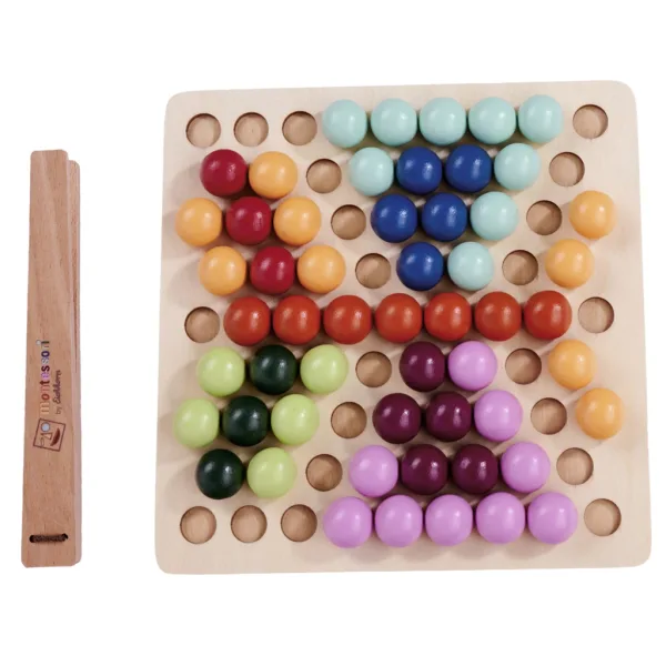 imagen de Eichhorn: Juego educativo Montessori de colocación de bolas con pinzas 2