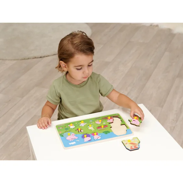 imagen de Eichhorn: Puzle de encajar formas de madera de Peppa Pig con asas, 13 piezas 2