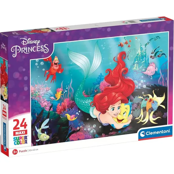 imagen de El pequeño sirenita rompecabezas maxi supercolor de 24 piezas - Clementoni 1