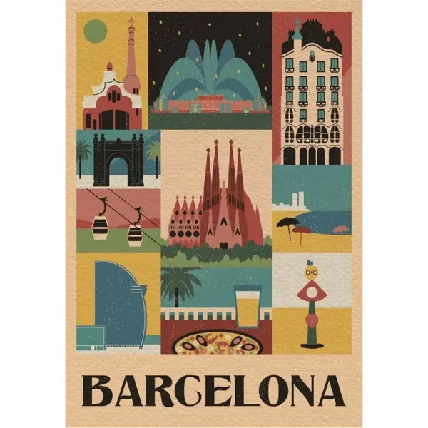 imagen de Estilo en la ciudad Barcelona rompecabezas de 1000 piezas - Clementoni 2