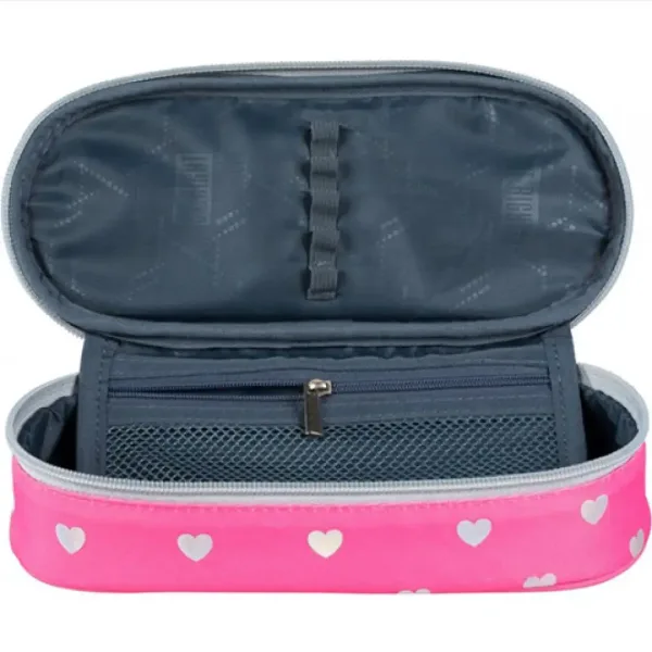 imagen de Estuche ovalado rosa con estampado de gatos de St.Right con purpurina 23cm 2