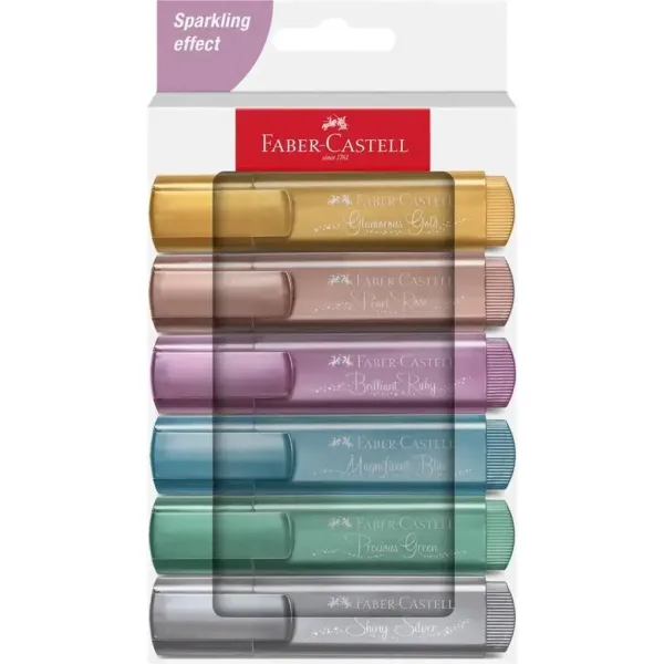 imagen de Faber-Castell: 1546 Metálico set de 6 marcadores de texto 1