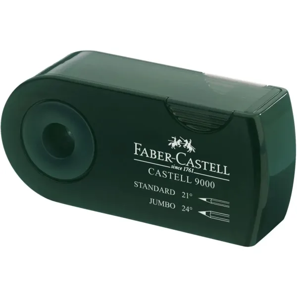 imagen de Faber-Castell: Castell 9000 verde sacapuntas doble 2