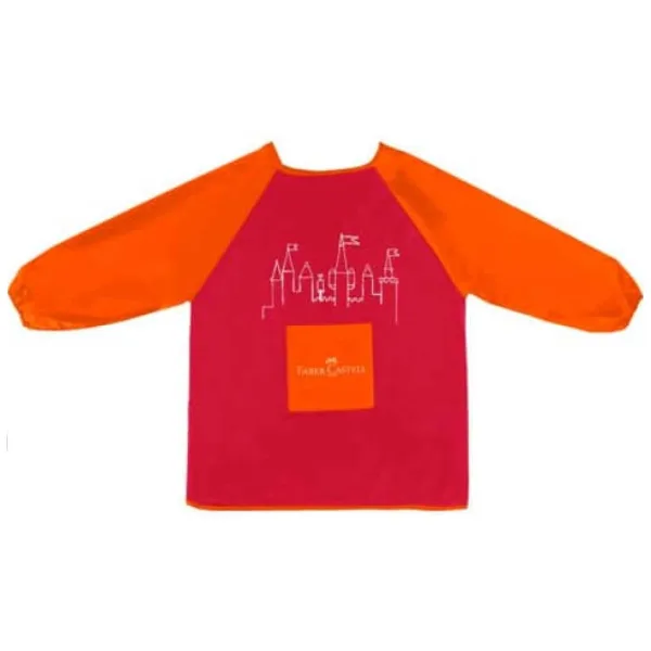 imagen de Faber-Castell: delantal de pintor para niños en color rojo-naranja 2
