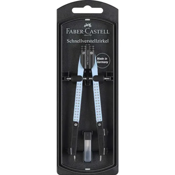 imagen de Faber-Castell: GRIP juego de compás con ajuste rápido en color celeste 1