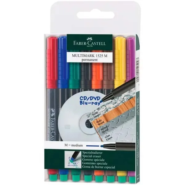 imagen de Faber-Castell: Multimark M Conjunto de Rotuladores a Base de Alcohol 8 colores 1