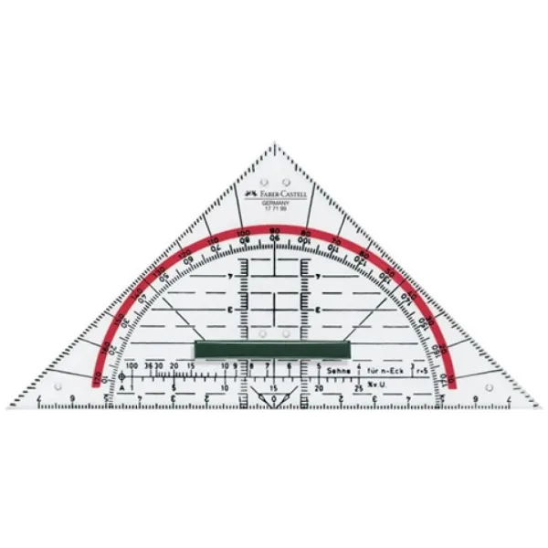 imagen de Faber-Castell: Regla triangular con transportador 2