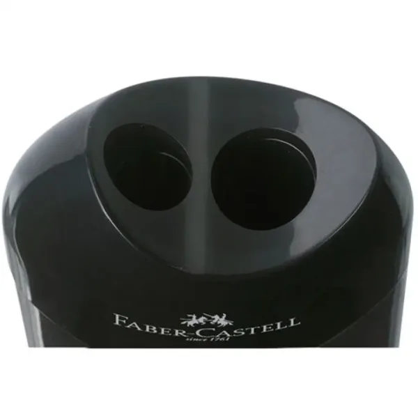 imagen de Faber-Castell: Sacapuntas de plástico duradero doble negro 2