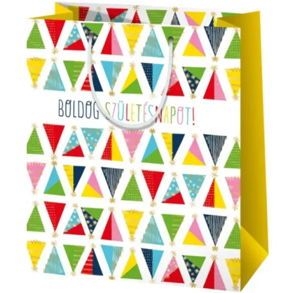 imagen de Feliz cumpleaños bolsa de regalo exclusiva de gran tamaño con diseño colorido 27x14x33cm 1